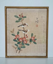 Quadro Su Seta Uccelli