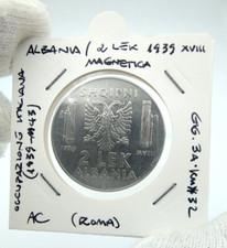 ALBANIA 2 Lek 1939 R XVIII