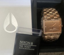 RARO Orologio Nixon The Ticket 2 Oro Rosa Uomo/Unisex 34mm Stile Rotolog