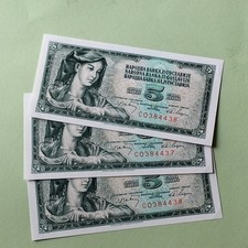 JUGOSLAVIA: 3 banconote 5