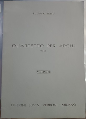 Luciano berio quartetto per - luciano,