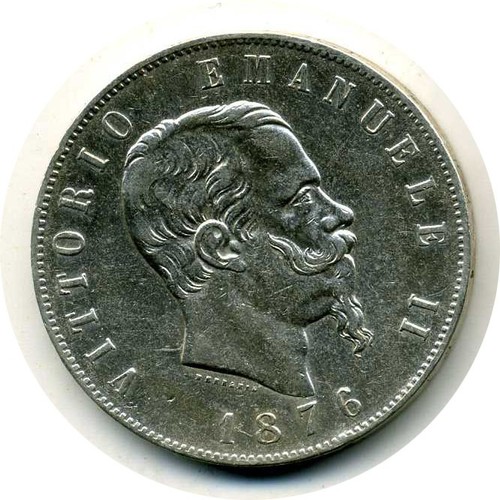 Regno italia 5 lire 1876 - regno,