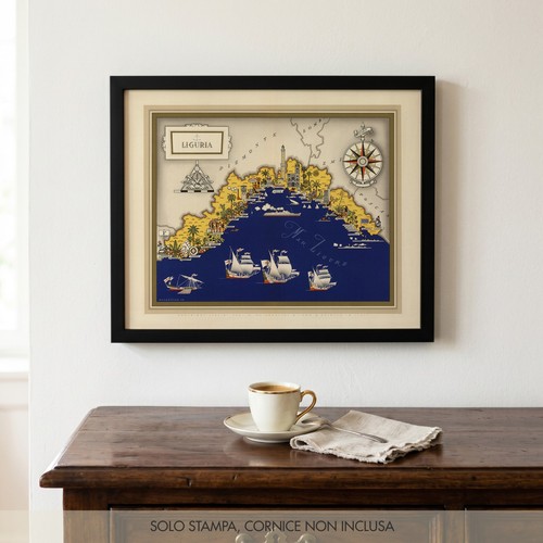 Mappa illustrata liguria 1939 - mappa,