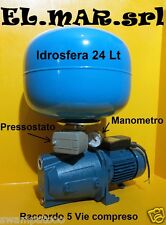 Elettropompa Autoadescante 1 HP 750 W + Kit Autoclave Idrosfera Pressostato ecc.