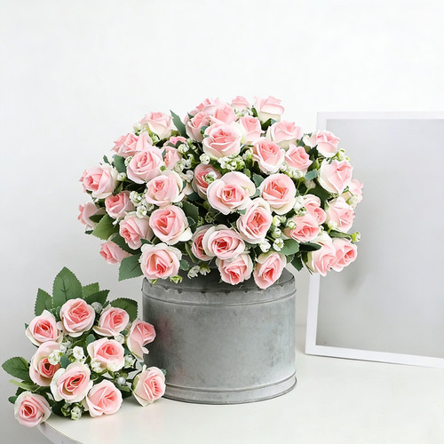 Bouquet rose seta con 8 - in,