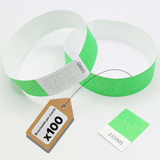 Tyvek - 100 Braccialetti per L'Identificazione Di Eventi E Serate, Antistrappo E