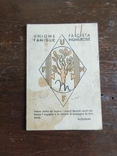 Tessera Unione Fascista Famiglie Numerose San Martino In Rio