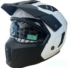Casco Moto Scooter Mph Harrier Con Mentoniera Smontabile Bianco Lucido