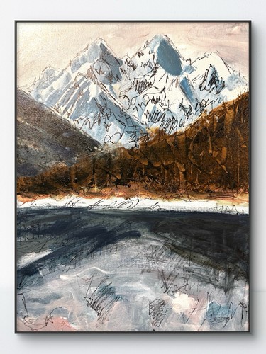 Paesaggio montagne astratto - montagne,