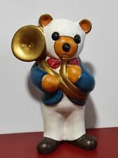 Orso Suonatore di Tromba Grande Statuetta, Tipo Thun, Alto 24 Cm...