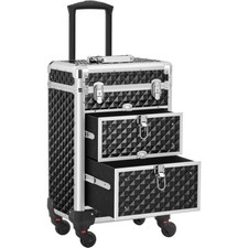 Trolley Makeup Alluminio Valigetta Trucco Estetista Beauty Case Nero