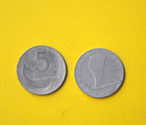 Moneta lire delfino - moneta, 5