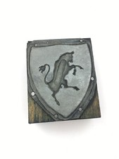 Antica Matrice Cliche' da Stampa tipografica base legno Raro Stemma Torino Toro