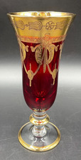 CALICE BICCHIERE PROSECCO SPUMANTE CHAMPAGNE MURANO ARABESCHI RUBINO ROSSO ORO