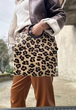 Borsa shopper donna ragazza cavallin animalier leopardata con pochette  tracolla