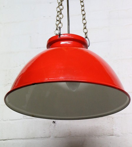 Plafoniera smalto rosso goccia - plafoniera,