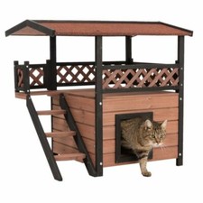 Cuccia in legno per cani e gatti esterno con scala e terrazza + regalo omagio
