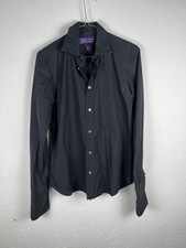 Ralph Lauren Purple Label Collection Camicia Nera Donna Alta Moda Taglia   S