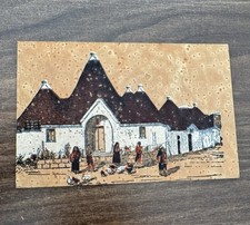 COSTUMI PUGLIESI TRULLI CARTOLINA SUGHERO 1960ca