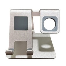 Supporto Cellulare Scrivania Alluminio Base di Ricarica per Smart Watch e Smartphone