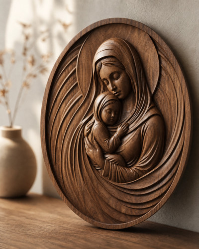Bassorilievo madonna con - bassorilievo,