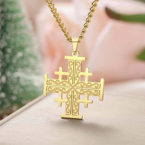 Collana croce gerusalemme - collana,