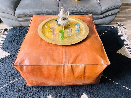 Pouf ottomano vintage pelle - in,