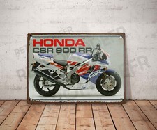 Plaque métal vintage Honda CBR 900 RR Enseigne Garage Décoration moto Déco