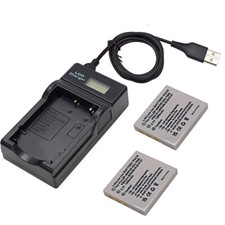 2x Batteria CGA-S004/DMW-BCB7 + Caricabatterie USB per Panasonic Lumix DMC-FX2 & DMC-FX7