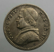 20 BAIOCCHI  1850 ARG ROMA anno XIII   STATO PONTIFICIO Pio IX qSPL