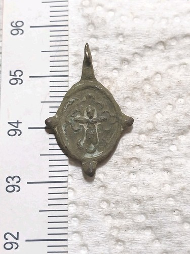 Antica medaglia votiva bronzo - antica,