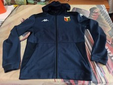 Genoa football kappa gara player, zipper hoodie, tg M, Felpa Calcio Cappuccio 