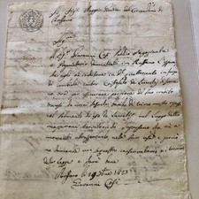 Antico documento BORBONICO Originale Del 1823 Garantito da BOLAFFI