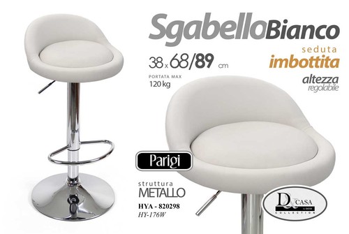 Sgabello bianco bar - sgabello,