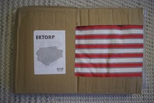 NUOVO copridivano divano 2 posti Ikea Ektorp rosso bianco righe cotone 001.054.17