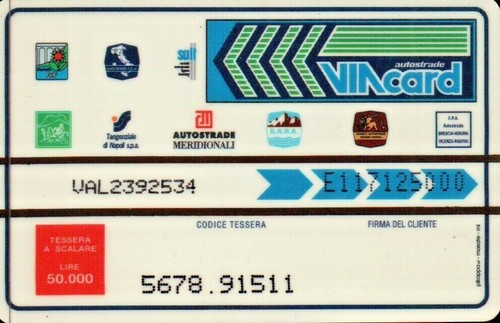 Scheda tessera viacard - viacard, "