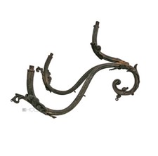 Bronzo Lampada da Parete Candeliere Supporto Antico Vecchio 30cm 2arming