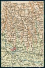 Verona Tregnago Cartina Geografica Mappa 69 cartolina RT2504