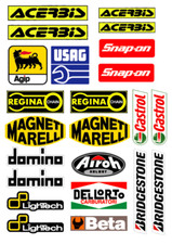Kit 22 Adesivi Moto Universali Domino Castrol Dell’orto Acerbis Airoh Lightech