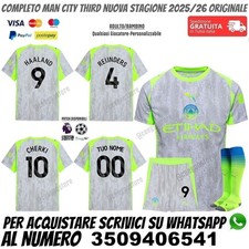 Terza Maglia Manchester City 2025 2026 Haaland Cherki Reijnders Cherki Grigia
