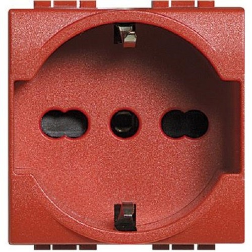 Presa rossa schuko bipasso - presa,