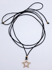 Collana lunga tie choker nero