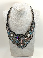 Collana Donna  Originale In Pietre Mix, Pezzo Unico, Lunghezza 50 Cm.Molto Trend