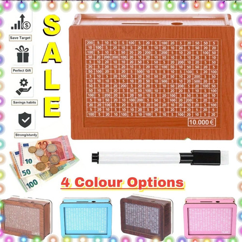 Wooden money box with counter - money,