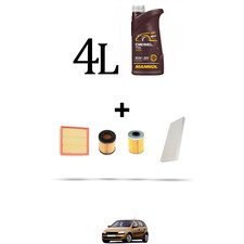HOFFCAR Kit tagliando 4 FILTRI e 4L OLIO per Opel Corsa C 1.7 CDTI 74kw Dal 2003
