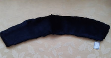 Collare pelliccia francese anni 30 mai usato cucito a mano fashion design nero morbido sottile