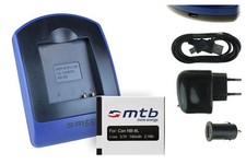 Batteria+Caricatore (USB) NB-8L per Canon PowerShot A2200, A3000 IS, A3100 IS