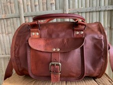 Borsone da palestra in pelle di capra bagaglio da viaggio borsa da uomo vera ...