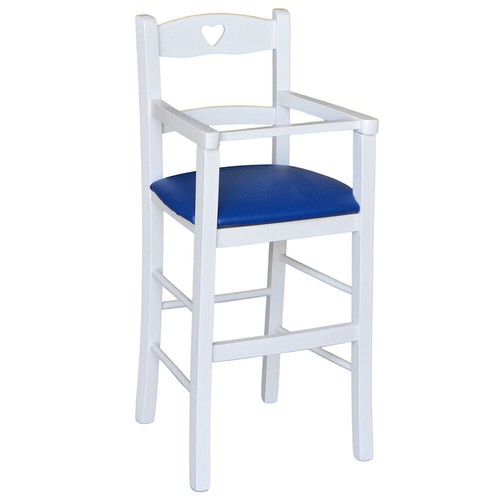 Seggiolone legno bianco con - bianco,