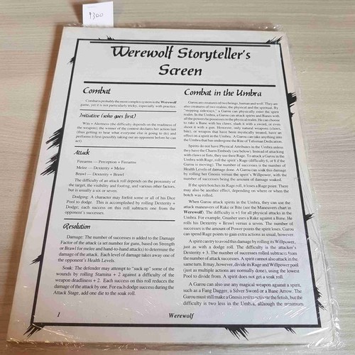 Werewolf storyteller screen - werewolf,